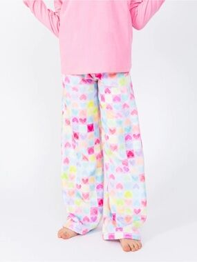 Limeapple Love More Girls Plush Loungewear Pants - Multicolor 10/12